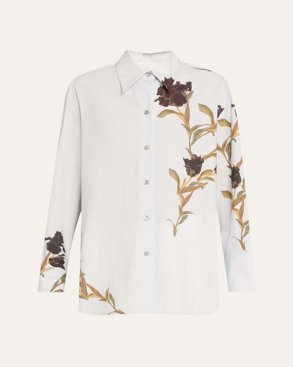 Long-Sleeve Iris Button-Front Shirt